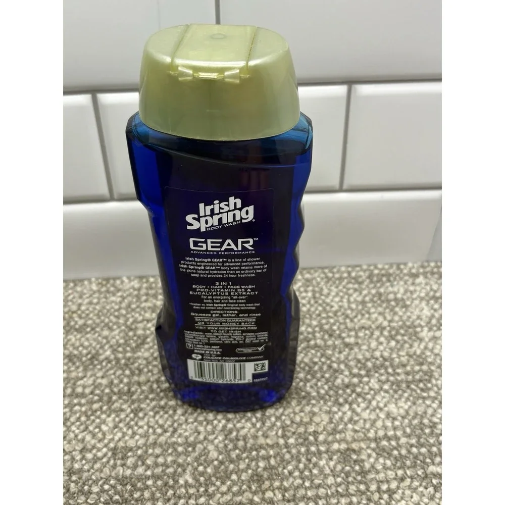 Irish Spring Gear Hair Body Face 3-in-1 Body Wash & Shampoo 15 Oz
